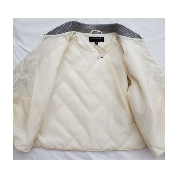 NWT Quilted Bomber Jacket Cream Satin Coat Size XL Marc New York Street Style - Picture 4 of 11